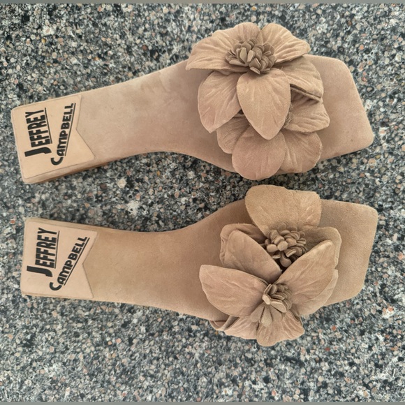 Jeffrey Campbell Petals Sandals in Neutral Suede - Picture 3 of 9